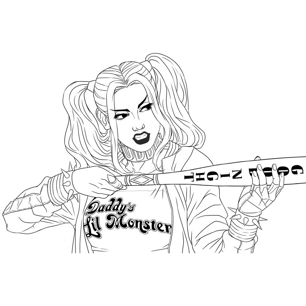 Free Suicide Squad Harley Quinn Coloring Pages printable