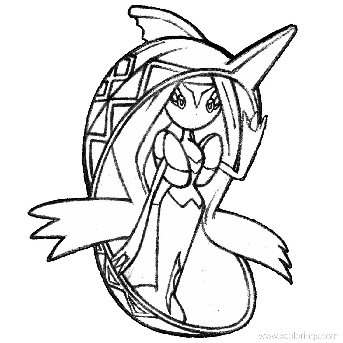Free Tapu Fini Pokemon Coloring Pages by Artist Realarpmbq printable