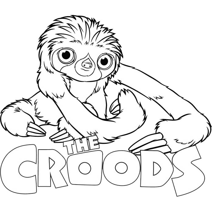 Free The Croods Sloth Coloring Pages printable