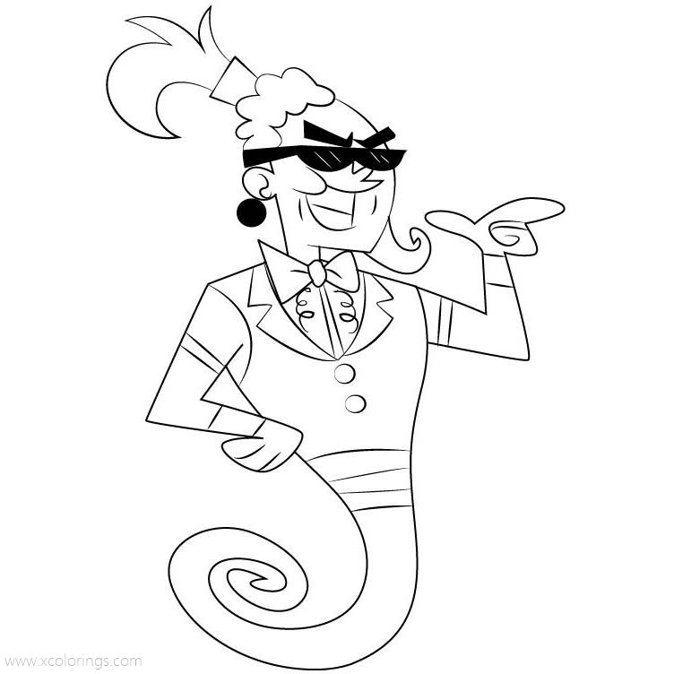 Free The Fairly OddParents Coloring Pages Norm the Genie printable