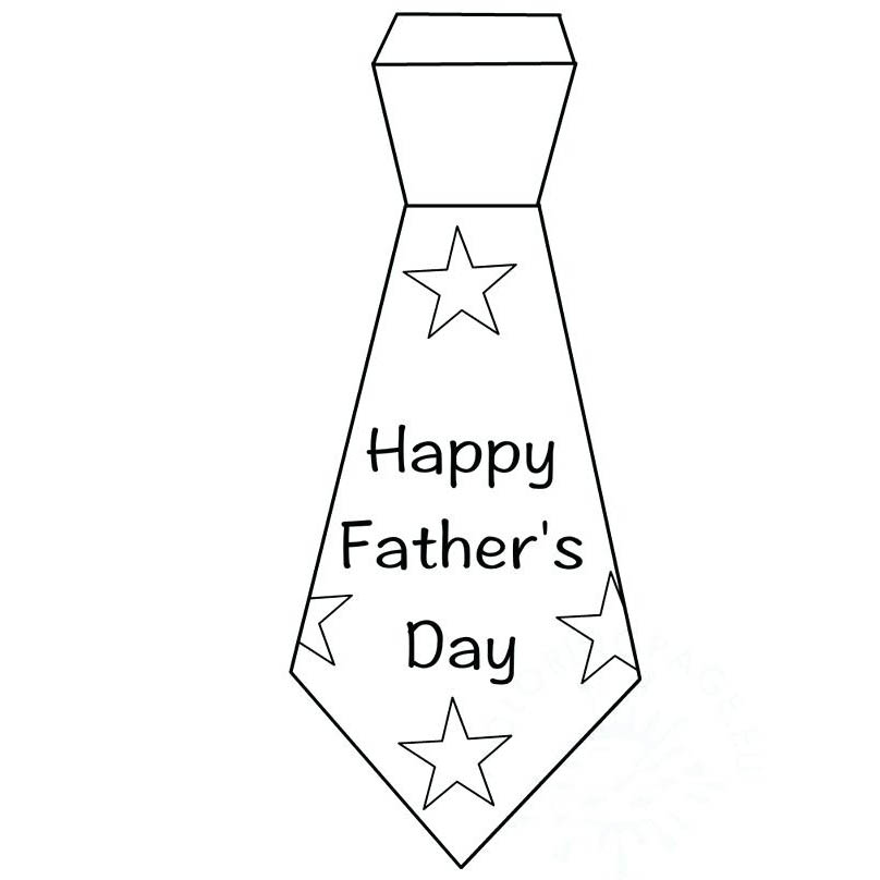 Free Tie with Happy Father's Day Coloring Pages printable