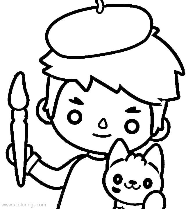 Toca Boca Coloring Pages Boy Is Painting XColorings