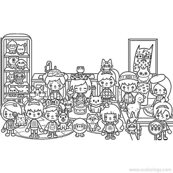 Toca Boca Coloring Pages Rita and Cloud Ready for Painting - XColorings.com