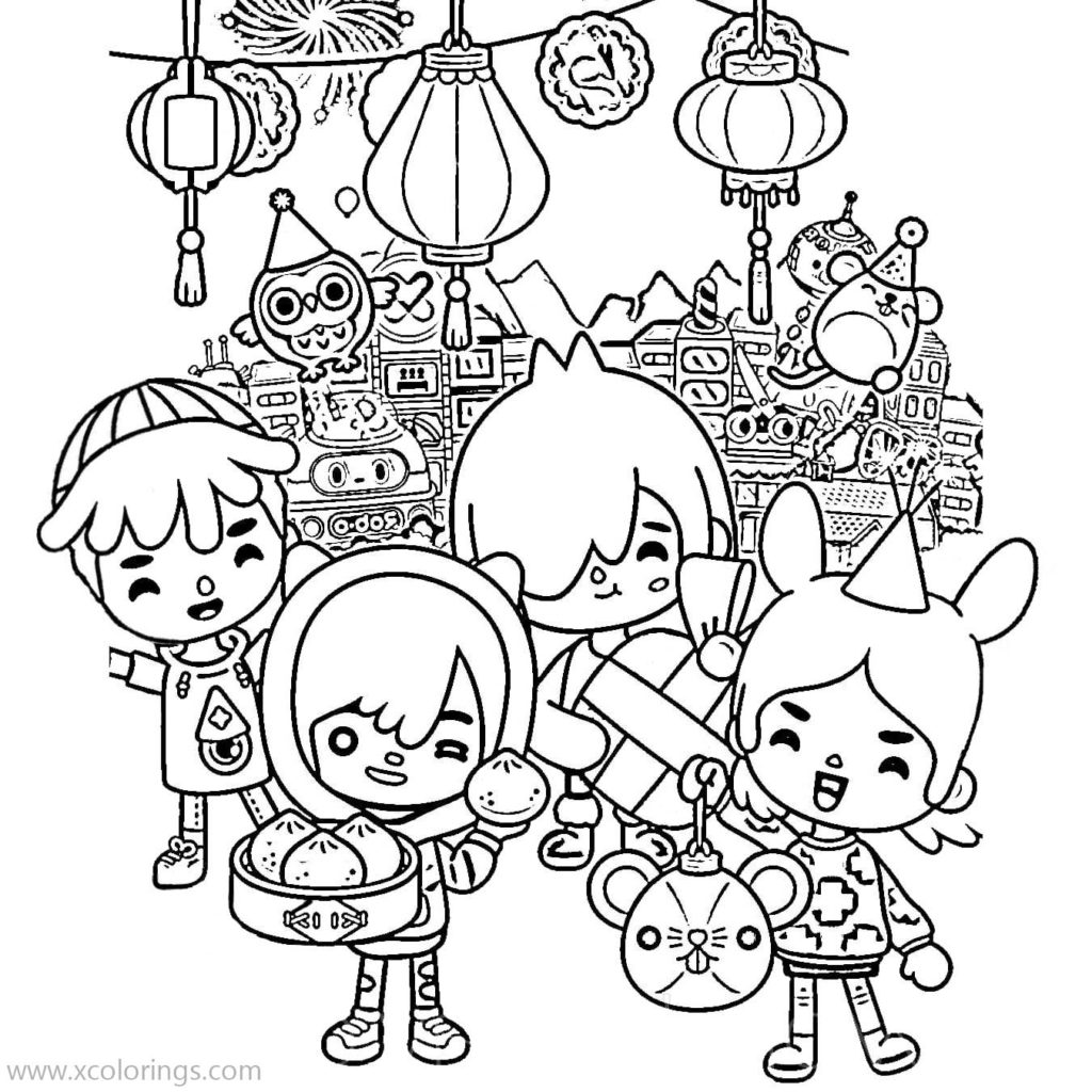 Toca Boca Coloring Pages Rita and Cloud Ready for Painting - XColorings.com