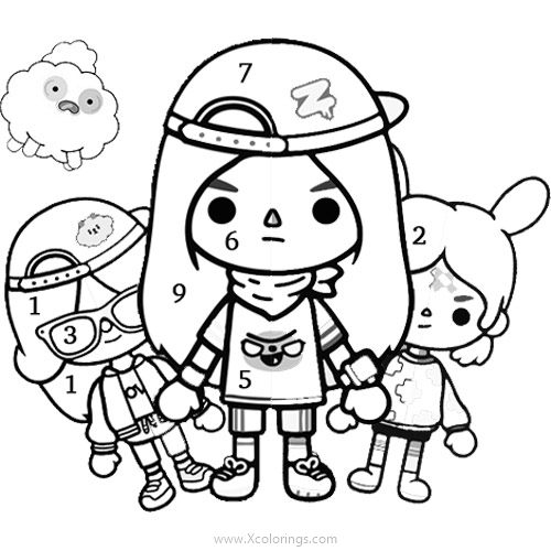 Free Toca Boca Coloring Pages Color by Number printable