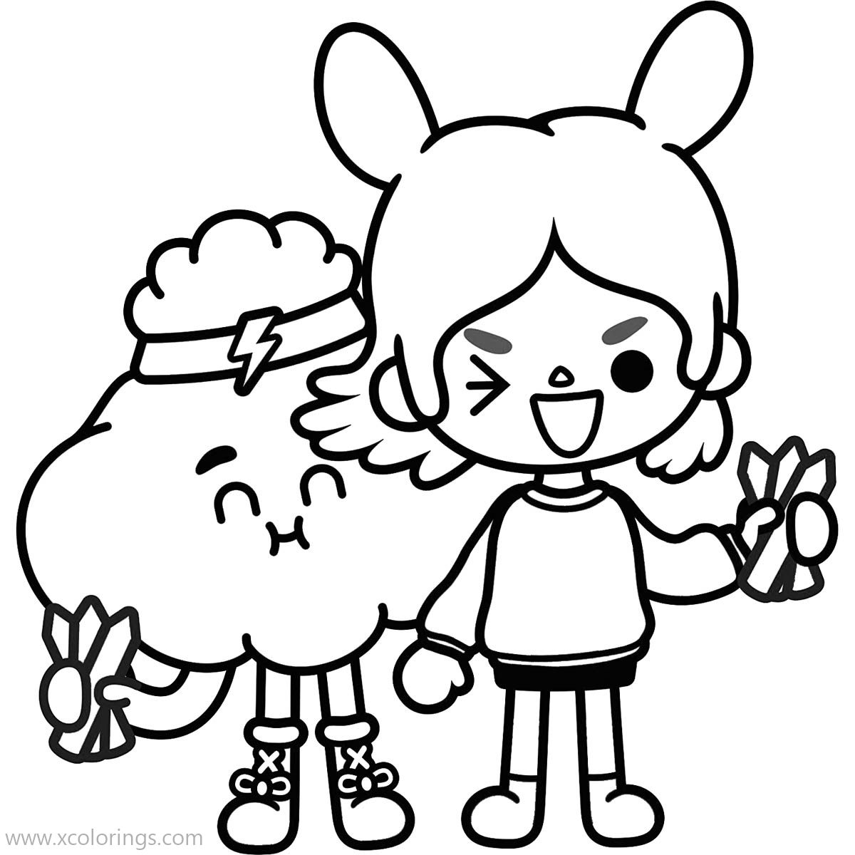 Toca Boca Coloring Pages Rita and Cloud Ready for Painting - XColorings.com