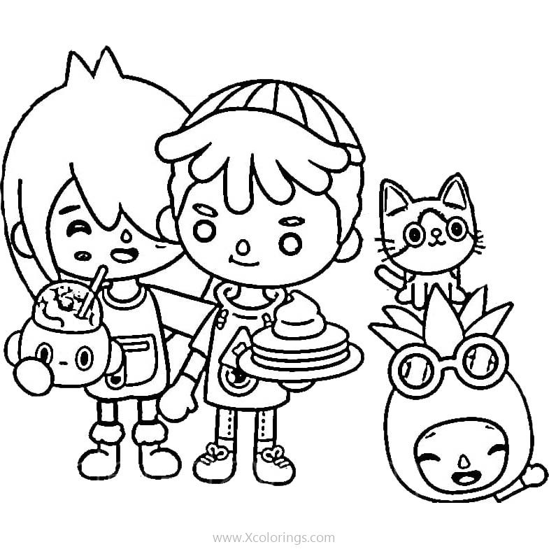 Free Toca Boca Party Coloring Pages printable