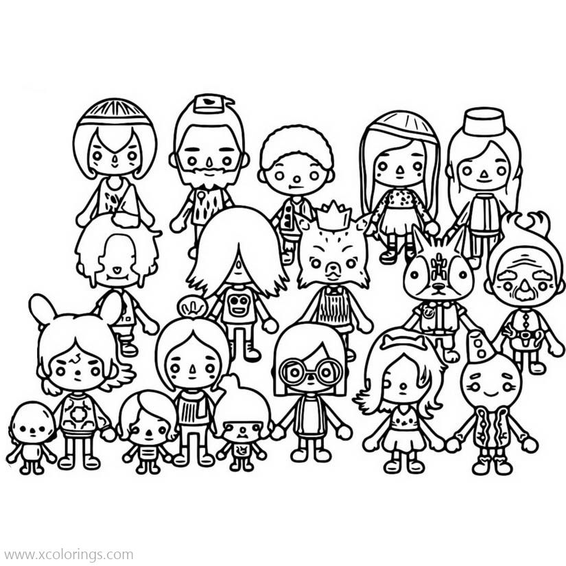 Free Toca City Coloring Pages Characters printable