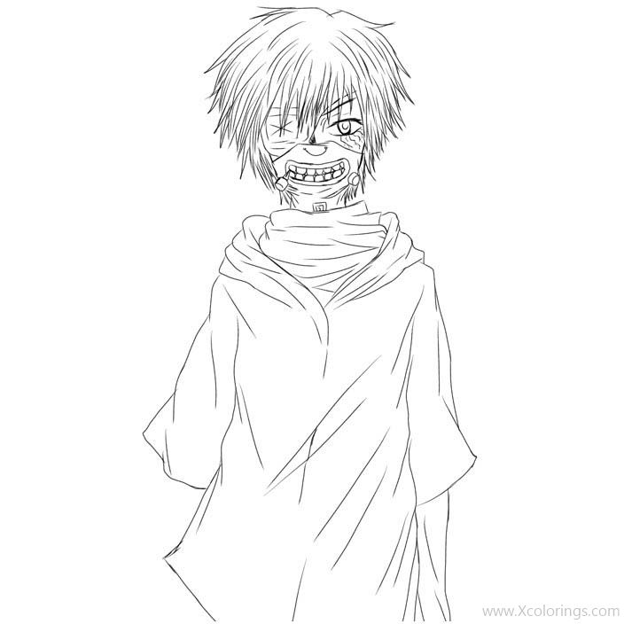 Free Tokyo Ghoul Coloring Pages Black and White printable