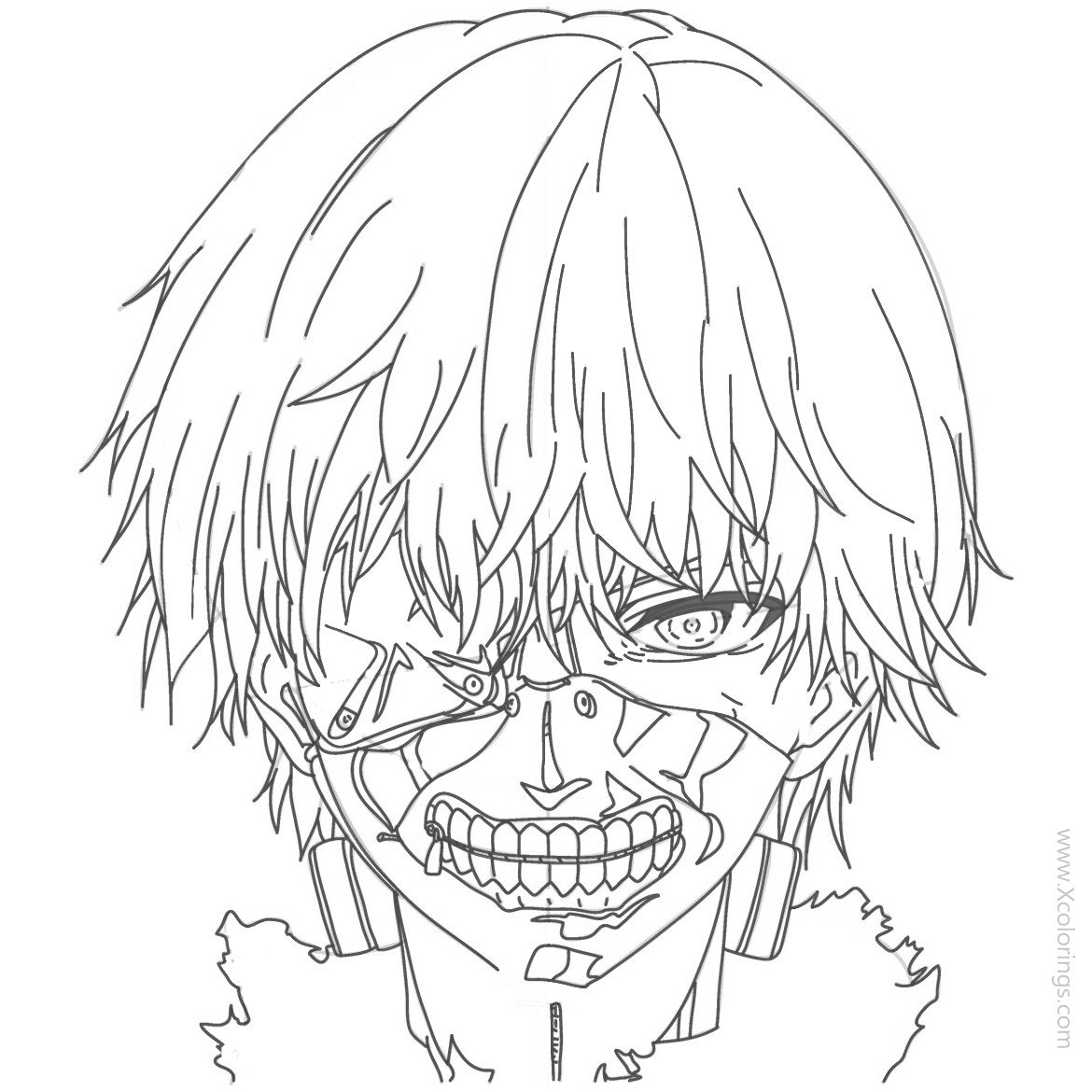 Free Tokyo Ghoul Coloring Pages Character Kaneki Ken printable