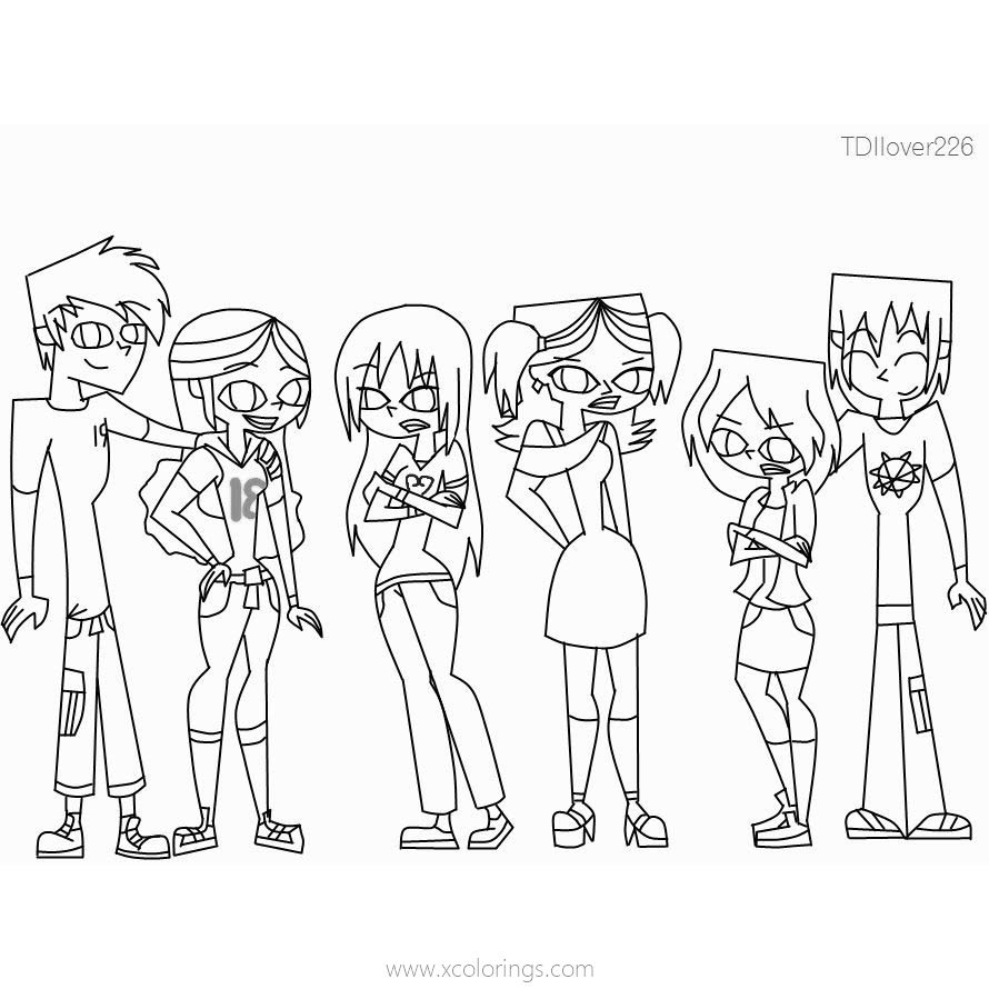 Free Total Drama Characters Coloring Pages printable