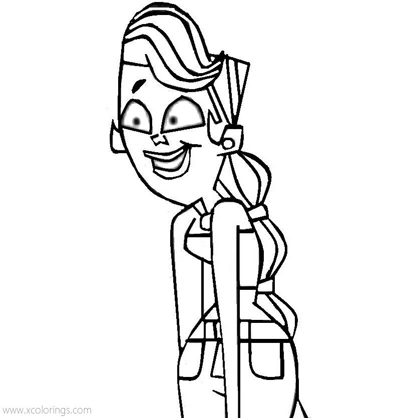 Free Total Drama Coloring Pages Black and White printable