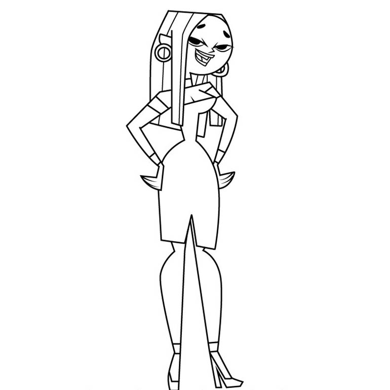 Free Total Drama Coloring Pages Blaineley printable