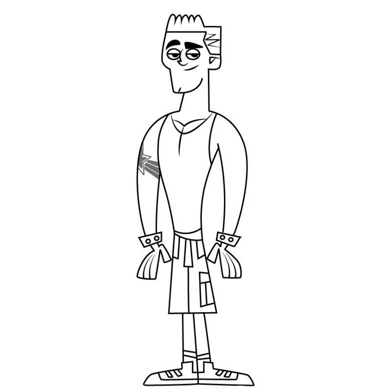 Free Total Drama Coloring Pages Brody printable