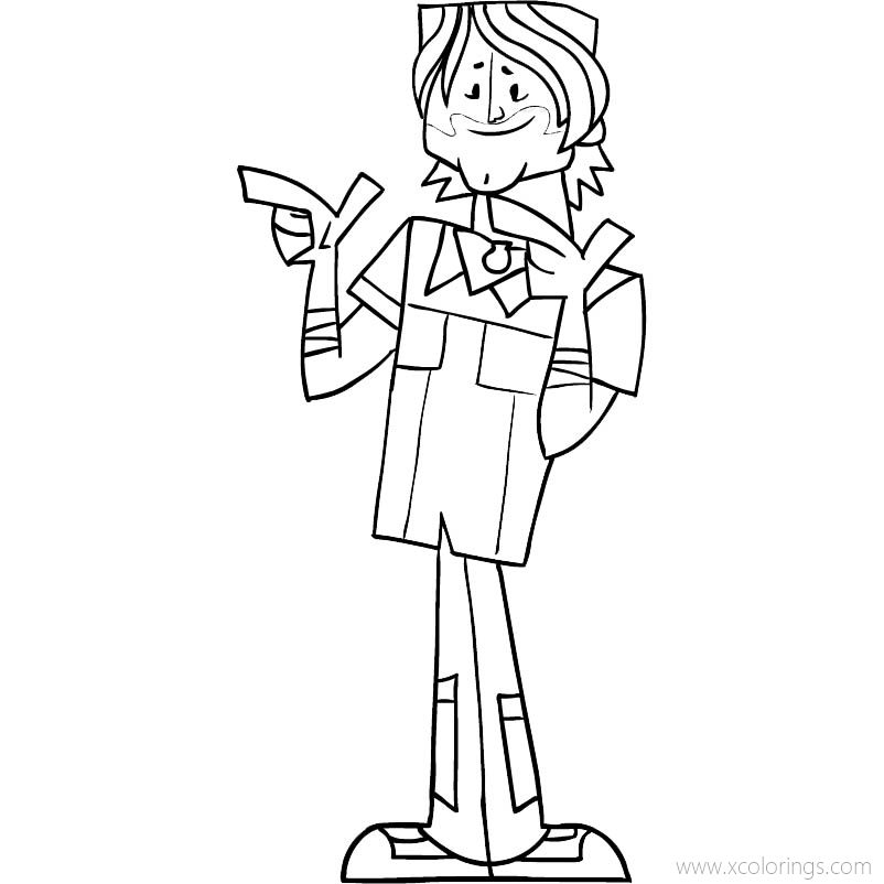 Free Total Drama Coloring Pages Chris printable