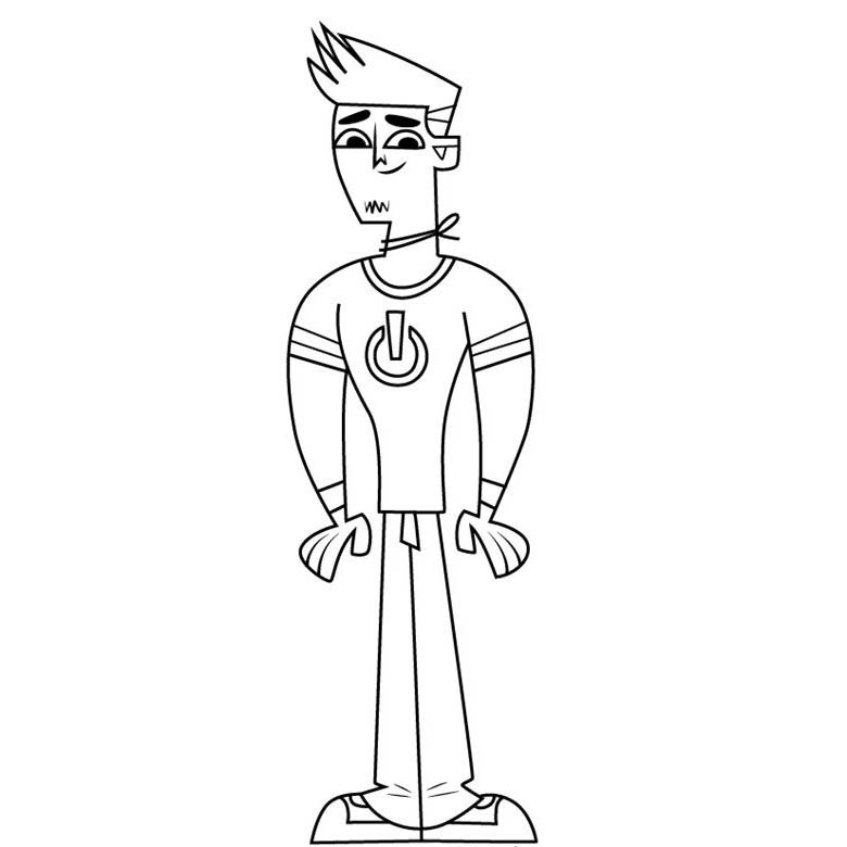 Free Total Drama Coloring Pages Devin printable