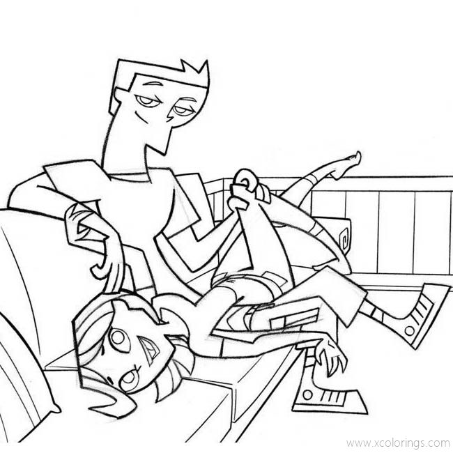 Free Total Drama Coloring Pages Duncan and Gwen printable