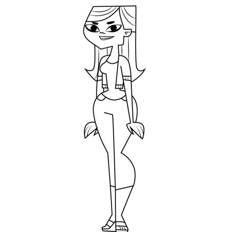 Total Drama Coloring Pages Gwen with Gun - XColorings.com
