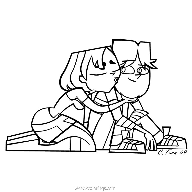 Free Total Drama Coloring Pages Gwen and Cody printable