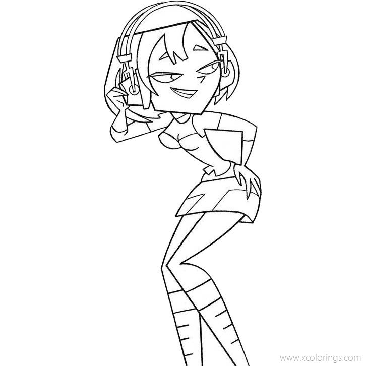 Free Total Drama Coloring Pages Gwen is Dancing printable