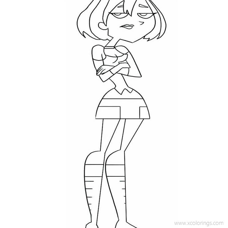 Free Total Drama Coloring Pages Gwen is Upset printable