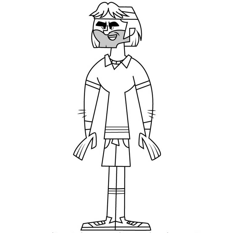Free Total Drama Coloring Pages Pete printable