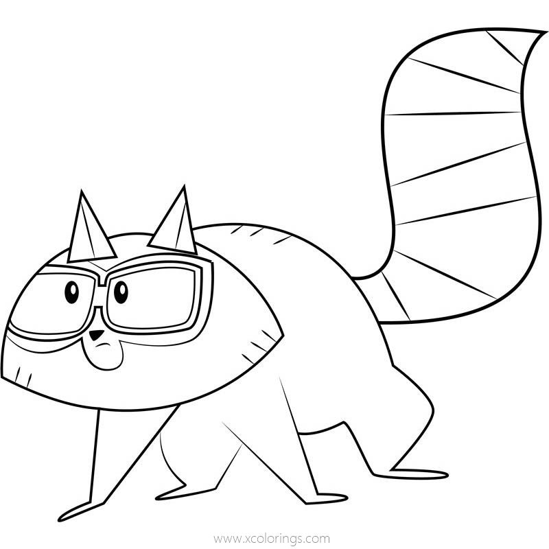 Free Total Drama Coloring Pages Raccoon with Glasses printable