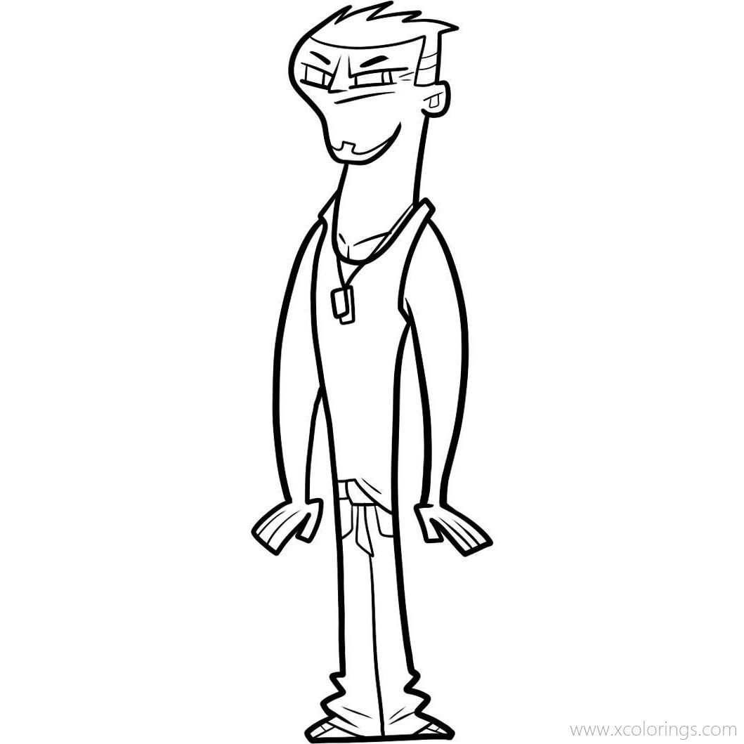 Free Total Drama Coloring Pages Scott printable