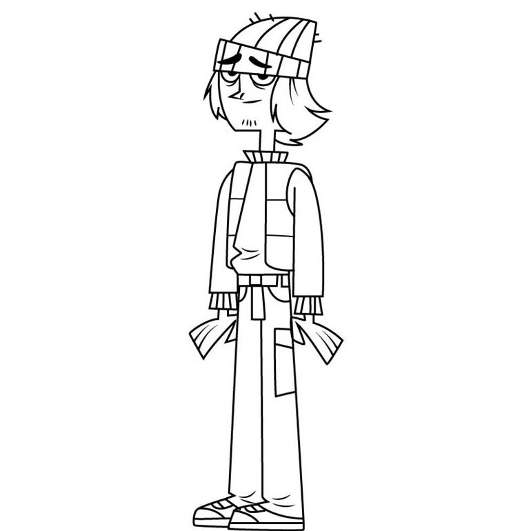 Free Total Drama Coloring Pages Shawn printable