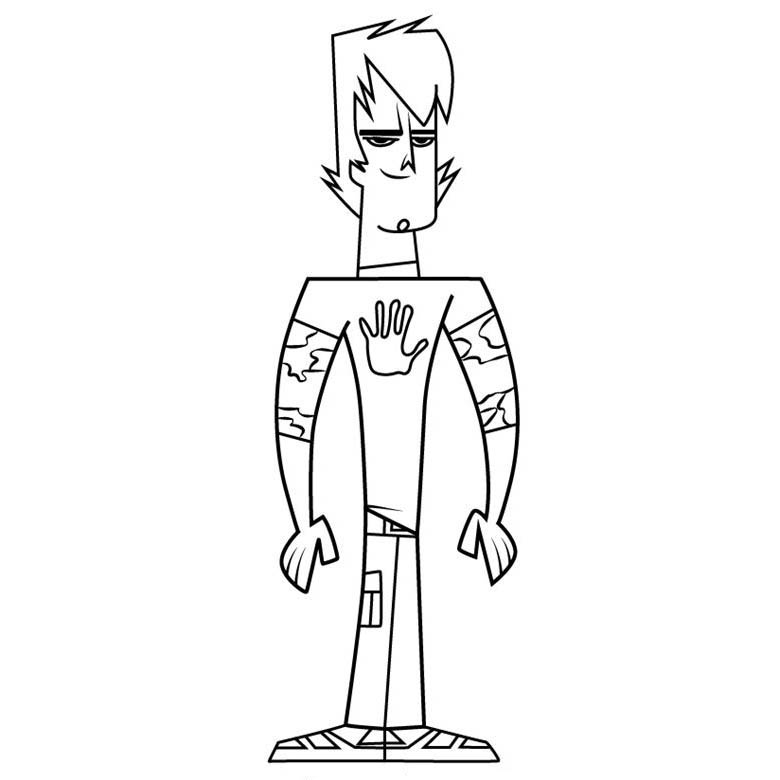 Free Total Drama Coloring Pages Trent printable