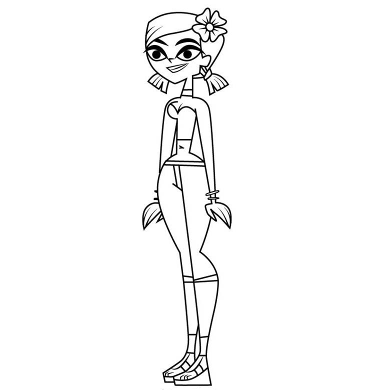Free Total Drama Coloring Pages Zoey printable