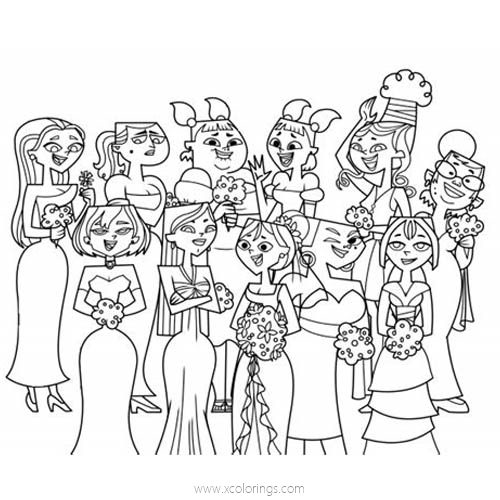 Free Total Drama Girls Coloring Pages printable