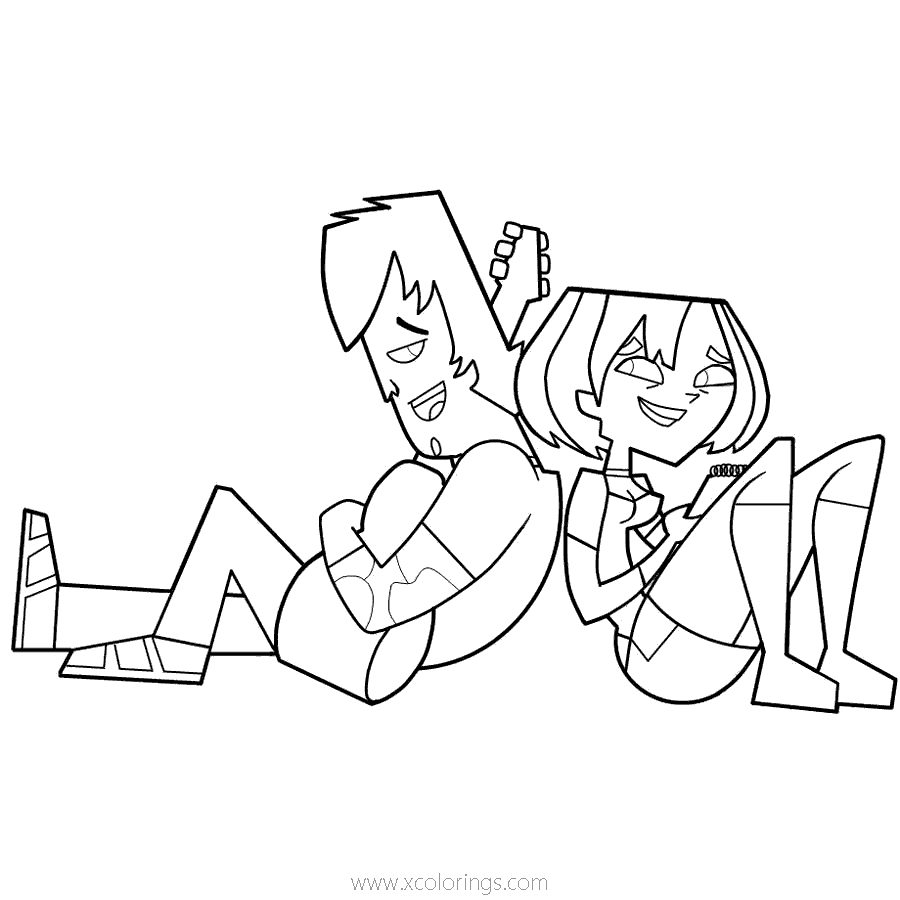 Free Total Drama Gwen and Cody Coloring Pages printable