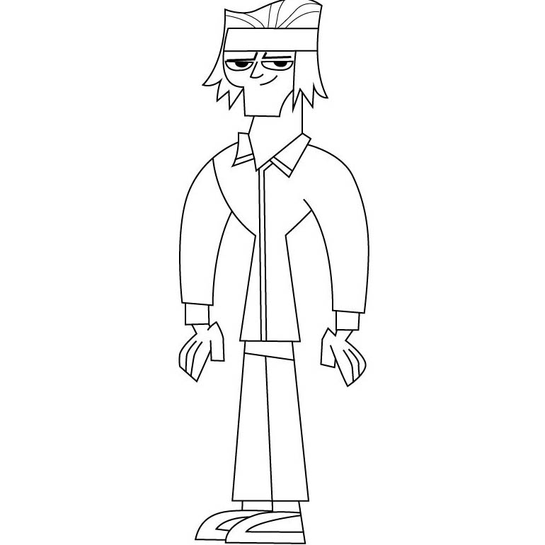 Free Tyler from Total Drama Coloring Pages printable