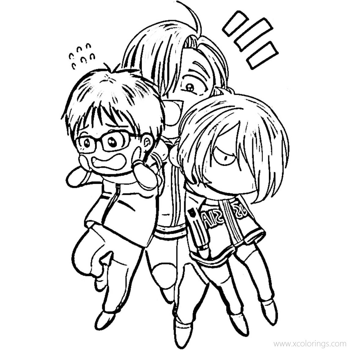 Free Yuri on Ice Chibi Characters Coloring Pages printable