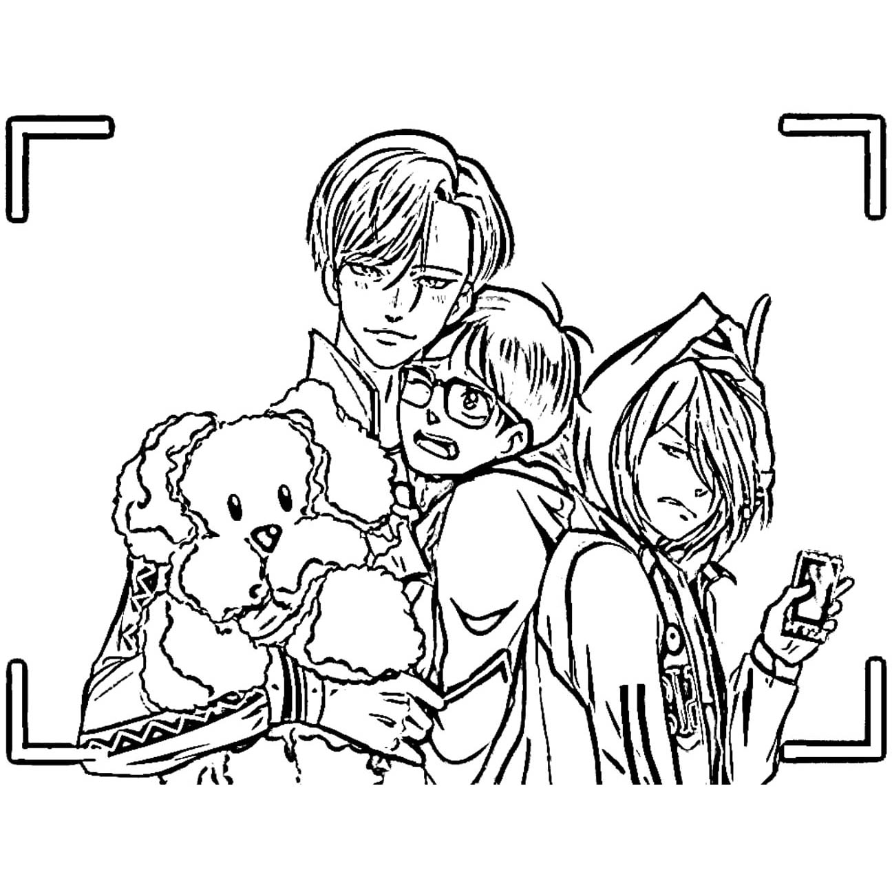 Free Yuri on Ice Coloring Pages Characters and Pet printable