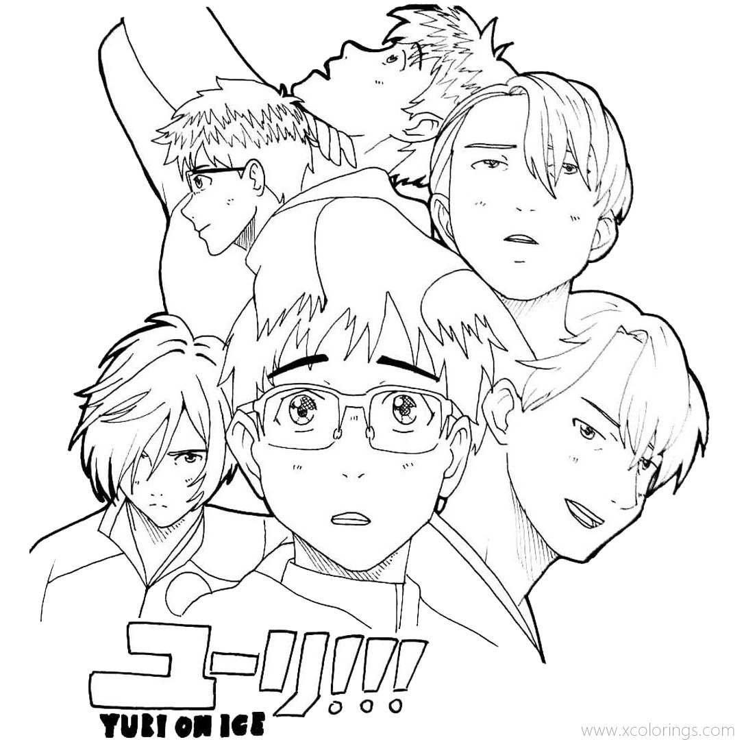 Free Yuri on Ice Coloring Pages Characters printable