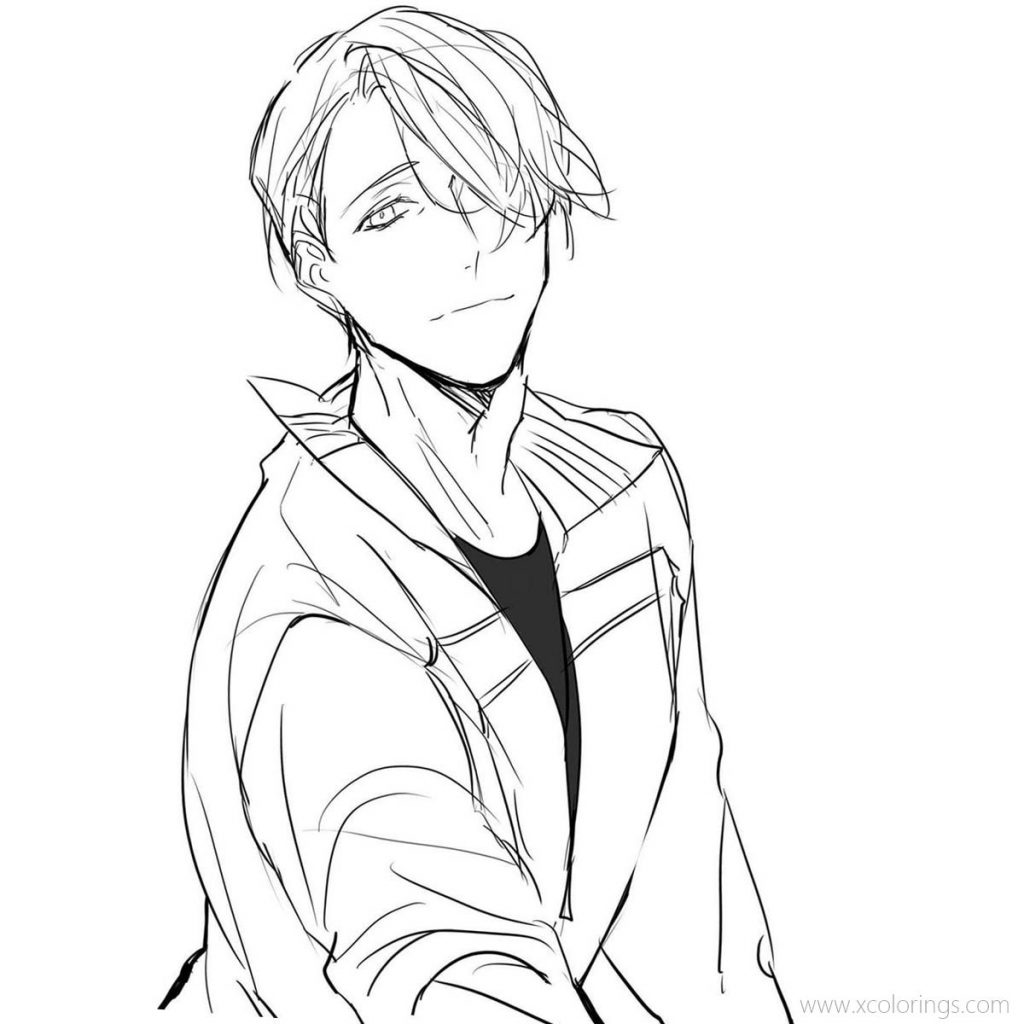 Yuri on Ice Coloring Pages Yuri Plisetsky