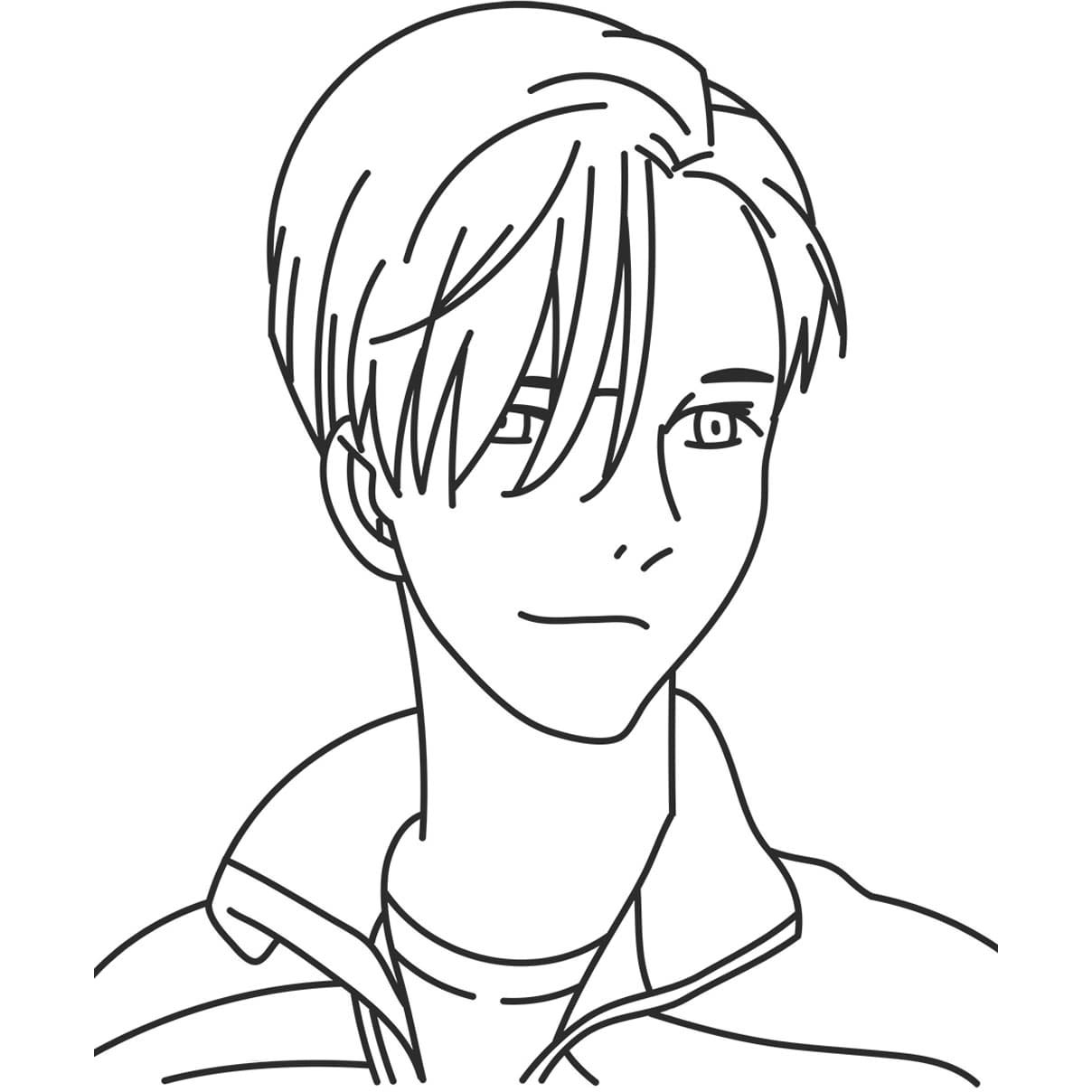 Free Yuri on Ice Coloring Pages Victor Nikiforov Lineart printable