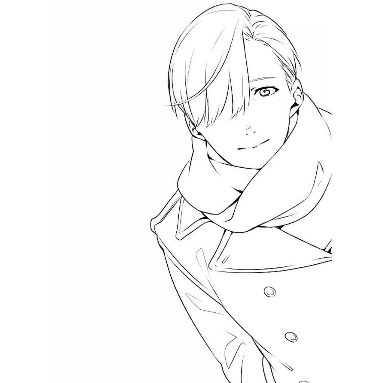 Free Yuri on Ice Coloring Pages Victor Nikiforov from Russia printable