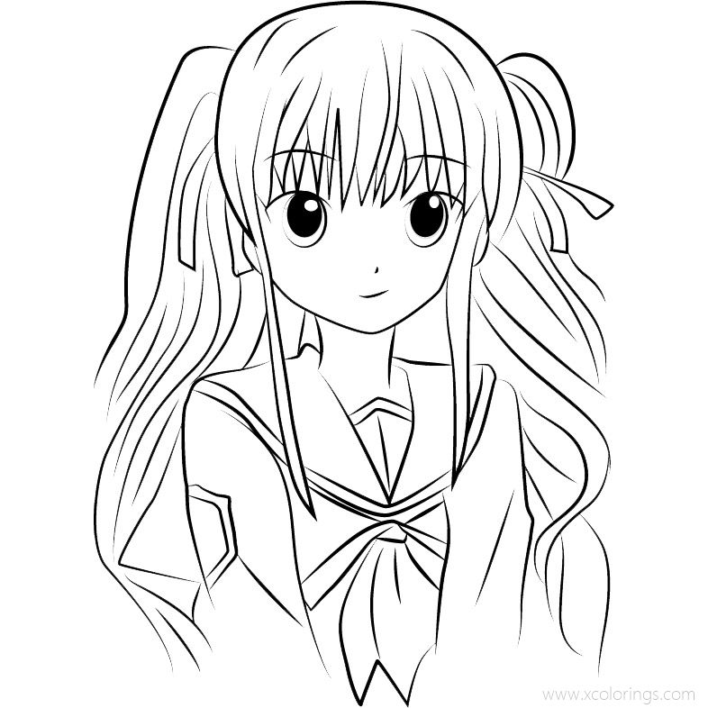 Free Yusa from Angel Beats Coloring Pages printable