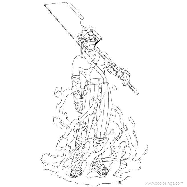 Free Zabuza Coloring Pages with His Sword printable