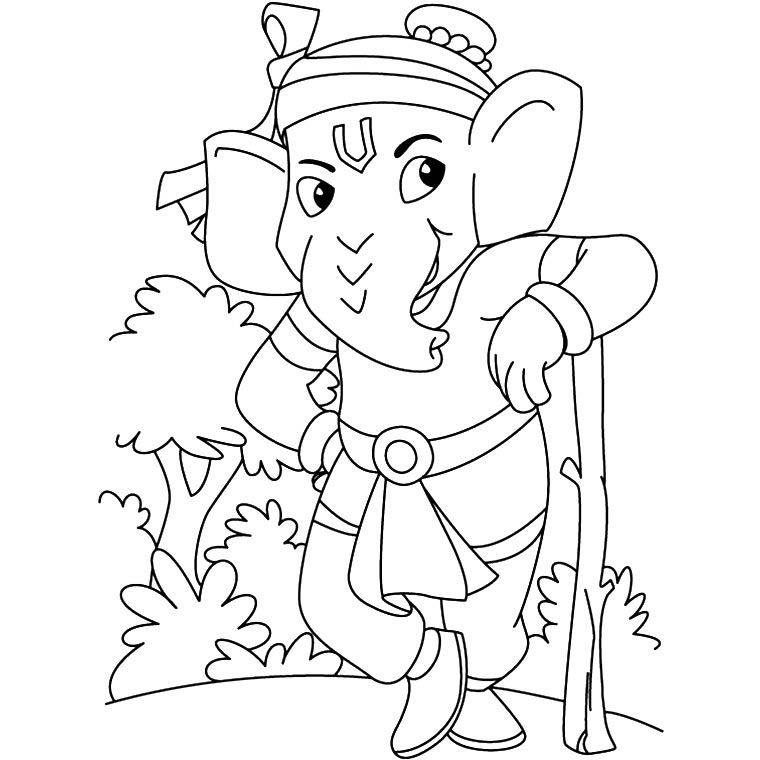 Free Animated Ganesha Coloring Pages printable