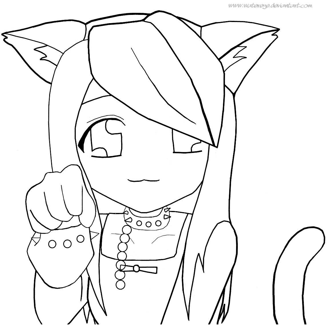 Free Aphmau Coloring Pages Cat Girl printable