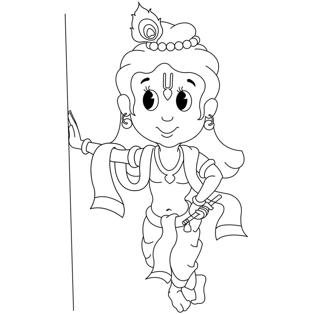 Free Baby Sri Krishna Coloring Pages printable