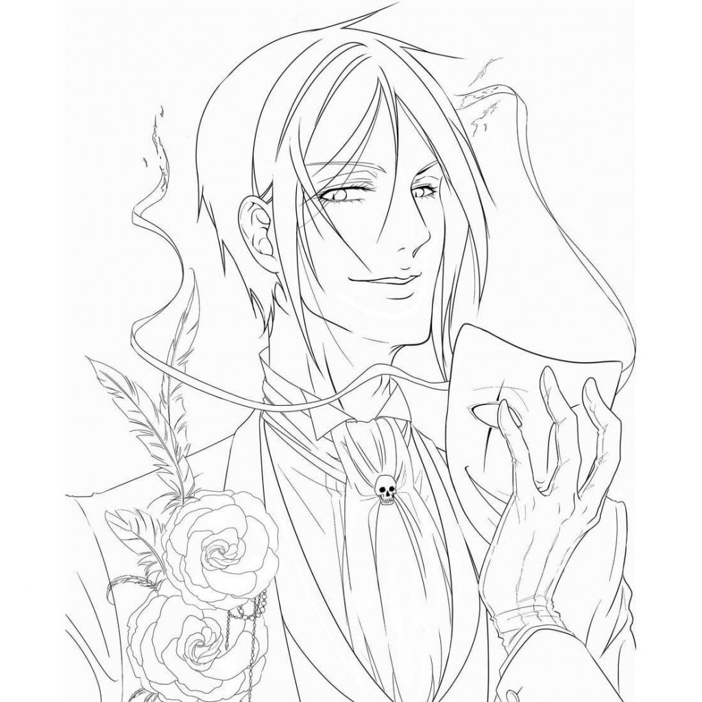 Sebastian Black Butler Chibi Coloring - Black Butler Coloring Pages Black Butler Sebastian With Mask 1024x1024 
