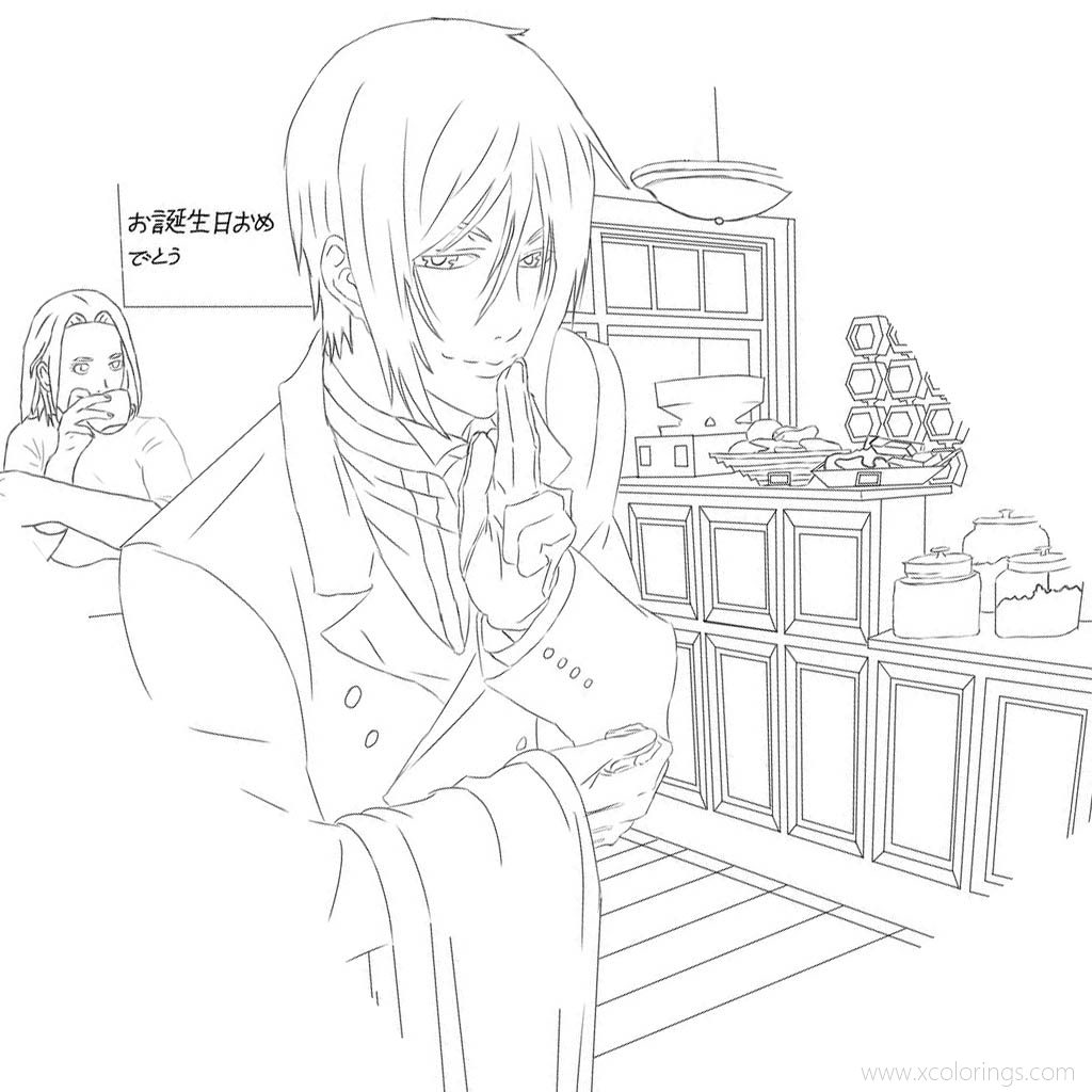 Free Black Butler Coloring Pages Black and White printable