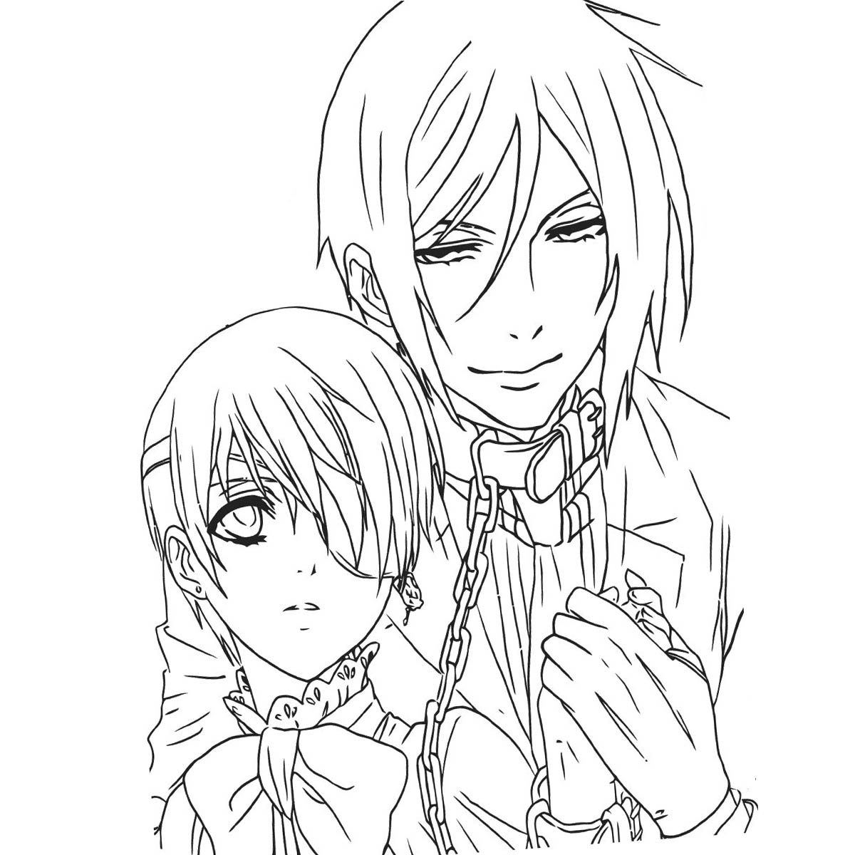 Free Black Butler Coloring Pages Main Characters printable