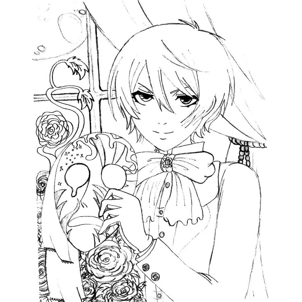 Free Ciel Phantomhive from Black Butler Coloring Pages Printable printable