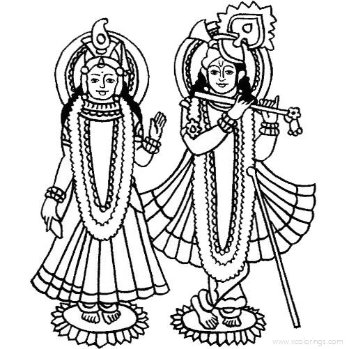 Free Classic Radhe Krishna Coloring Pages printable